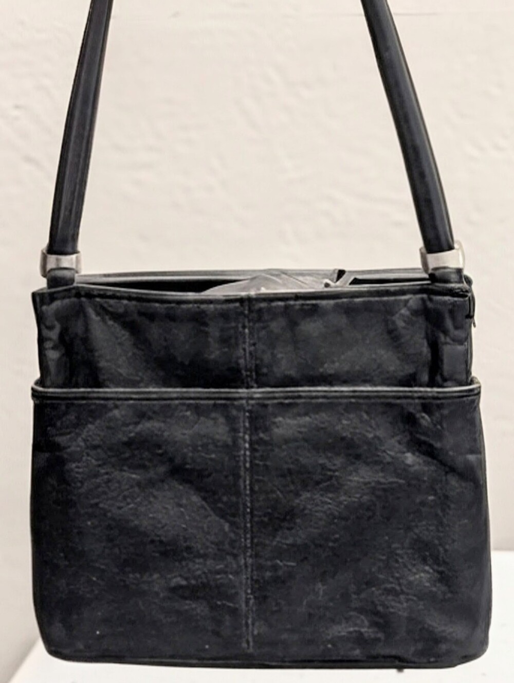 Margot Black Leather Slim Crossbody Bag - Picture 3 of 6